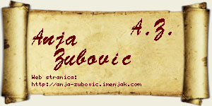Anja Zubović vizit kartica